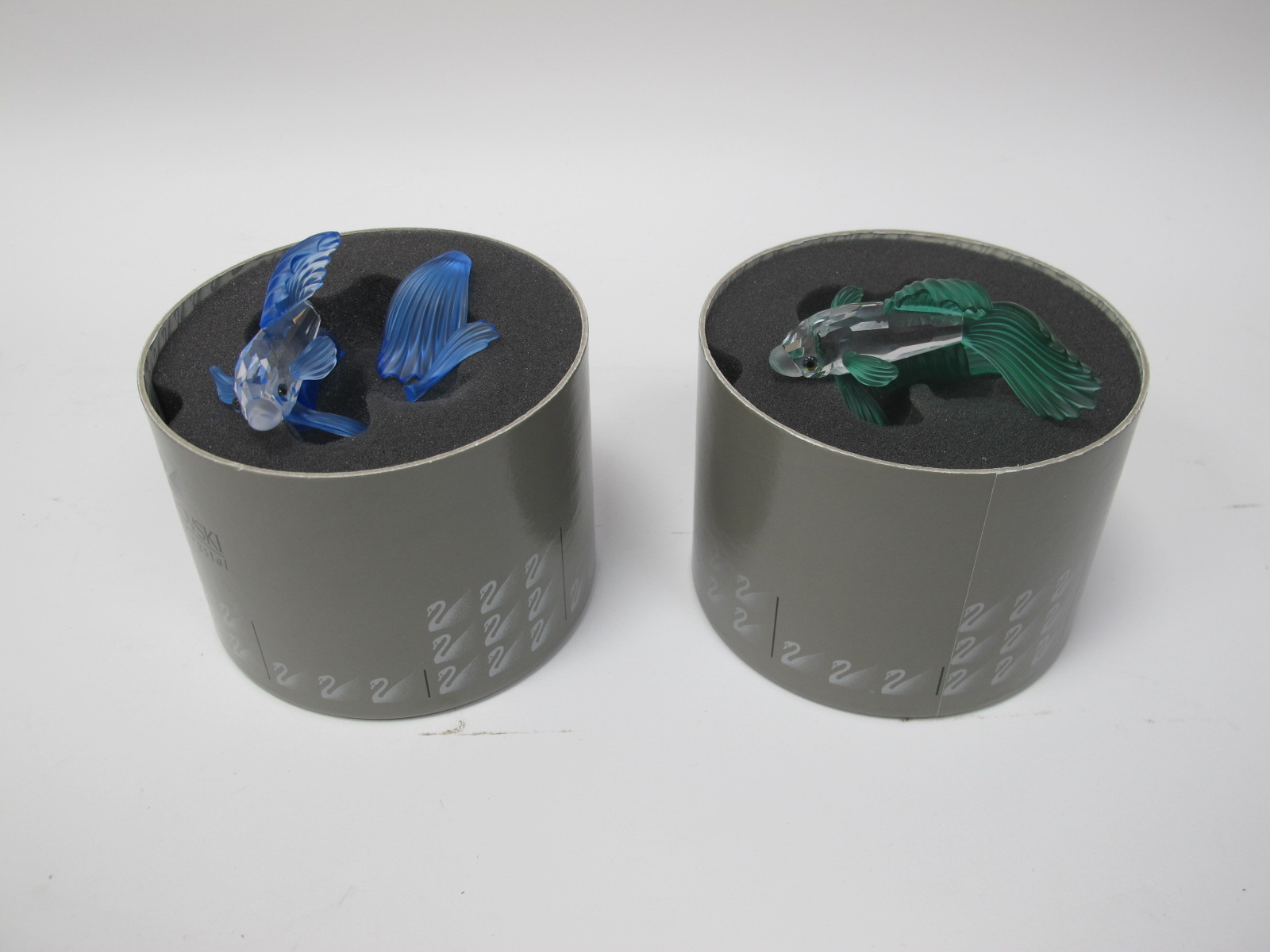 Swarovski Siamese Fighting Fish 7644 000 005, in blue 8.5cm long, (detached); and 006 in green both - Image 2 of 2