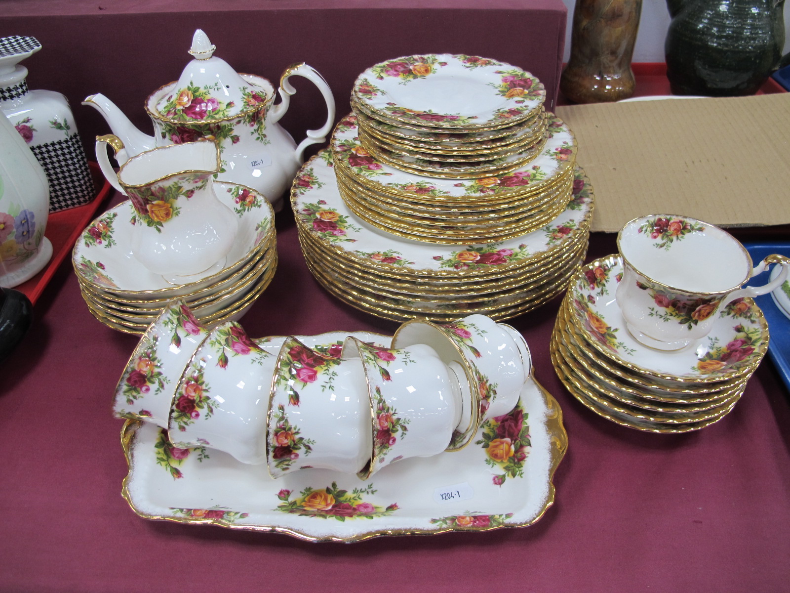 Royal Albert 'Old Country Roses' Tea-Dinner Service, forty five pieces, cup saucers, tea pot, bowls,