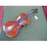 Violin 1/2 Size Two Piece Back, with label Copie De Antonius Stradiyarius Cremonensis Faciebat