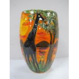 An Anita Harris 'Savanna (Giraffe)' Oval Vase, gold signed, 19cm high.