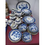 Booth's 'Real Old Willow' Blue-White Tea Dinner Service, A 8025 approximately fifty one pieces,
