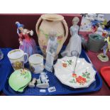 Midwinter Umbrella Cake Stand, Doulton 'Mariquita figurine (repaired), Nao and Casades examples