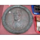R. Ralman? Bronze Circular Wall Plaque, featuring bust of a distinguished gentleman circa early XX
