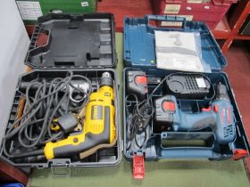 A Bosch GSR 12.2 Professional Drill, De Walt drill, both untested sold for parts only. (2)