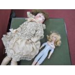 Armand Marseille Germany Pot Headed doll, stamped 390 A 10M, moveable eyes, joined limbs