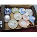 Royal Crown Derby: Eight Cups and Matching Saucers, XIX Century tea bowl and stand, salmon pink oval