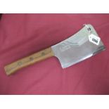 F. Dick of Germany Rostfrei, Meat Cleaver, No 1100, with wooden handle, 34.5cm long.
