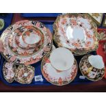 Royal Crown Derby 4314, 2151, 2451, 4944 and Other Imari pattern table china of thirteen pieces.