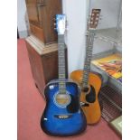 Acoustic Guitars. John Hornby Skennes 'Falcon' in blue and 'Encore'.