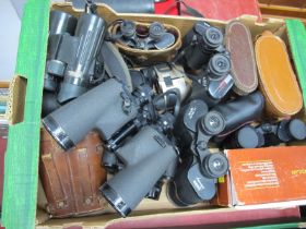 Binoculars - Halina, Tronic, Tasco, Longchamp, Ellgee Cadett, Chinon, etc:- One Box.