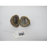 A Geode Mineral Trinket/Ring Box, with gilt metal mounts and hinge.