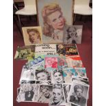 Alice Faye Interest: A selection of items to include, 57cm x 73cm XX Century Fox Poster, signed