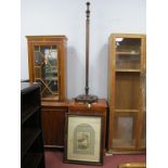 An Edwardian Mahogany Standard Lamp; plus a Victorian picture frame. (2)