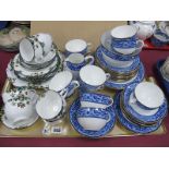 Foley China Blue White Tea Service, together with a Melba China tea service, etc:- One Tray.