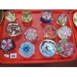 Paperweights - Caithness, concave, flowering, bubble inclusioned, etc (12):- One Tray