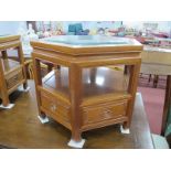 A Chinese Style Hardwood Coffee table, with glass tops, craved circular roundel, with bird
