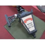 Ward's Brewers of Fine Malt Ales Metal Wall Bracket Lamp, with lettering, plastic panels,