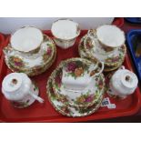 Royal Albert 'Old Country Roses' Teaware, of eighteen pieces, all first quality.