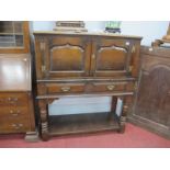 Titchmarsh & Goodwin Oak Cabinet, top with a moulded edge, twin arched cupboard doors, brushing