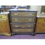 A XX Century Walnut Chest of Drawers, with four long drawers on bracket feet, 92cm wide.
