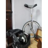 Unicycle, wheelchair power pack. (2).