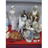 Lladro Flower Picker, 16.5cm high, lager Nao lady, Chinese and resin figures, plaster head:- One