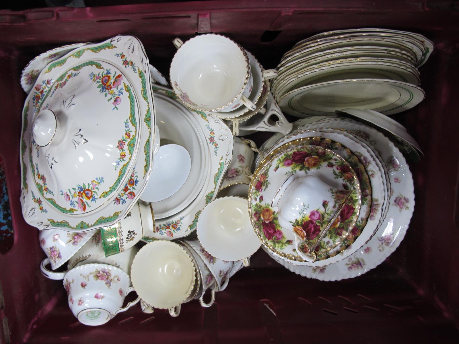 Alfred Meakin Part Dinner Service, Staffordshire tea service, Royal Albert 'Old Country Roses' trio,