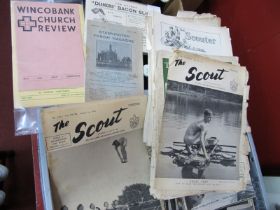 A Large Quantity of 'The Scout' Magazine, some dating back to mid XX Century; also three parish