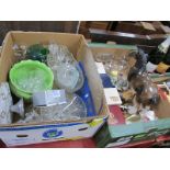 Babycham and Other Glasses, pottery jardiniere, horse, Lilliput Lane, etc:- Two Boxes