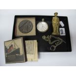 RMS Lusitania Medallion 5.5cm diameter, with St Dunstan's Blinded Soldiers Profit paperwork and box,