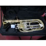 Elkhart Brass Musical Horn, by Vincent Bach International, 100 BH, in black carry case.
