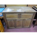 A XX Century Oak Blanket Box, with a hinged top, moulded edge, panelled base, 93cm wide.