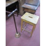 A XX Century Stool, together with a copper posser.