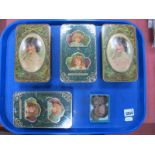 Four Early XX Century Vintage Rowntree Tins, Coins, etc:- One Tray.