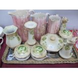 An Early XX Century Dressing Table Set; together with a set of three graduated jugs including tray.