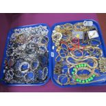 Assorted Modern Gilt Metal Costume Jewellery, including bangles, necklaces, together with silver