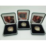 Three Royal Mint Silver Proof £2 Coins, 2005 Gunpowder Plot and two 2004 Steam Locomotive, all cased