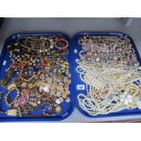 A Mixed Lot of Assorted Costume Bead Necklaces, including imitation pearls, shell, Ethnic style