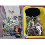 A Quantity of Assorted Costume Jewellery, including bead necklaces, bracelets, etc:- Two Boxes.