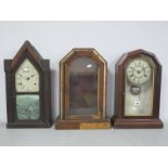 Three American Late XIX Century Mantle Clock, two with white dials, in need of restoration, one case