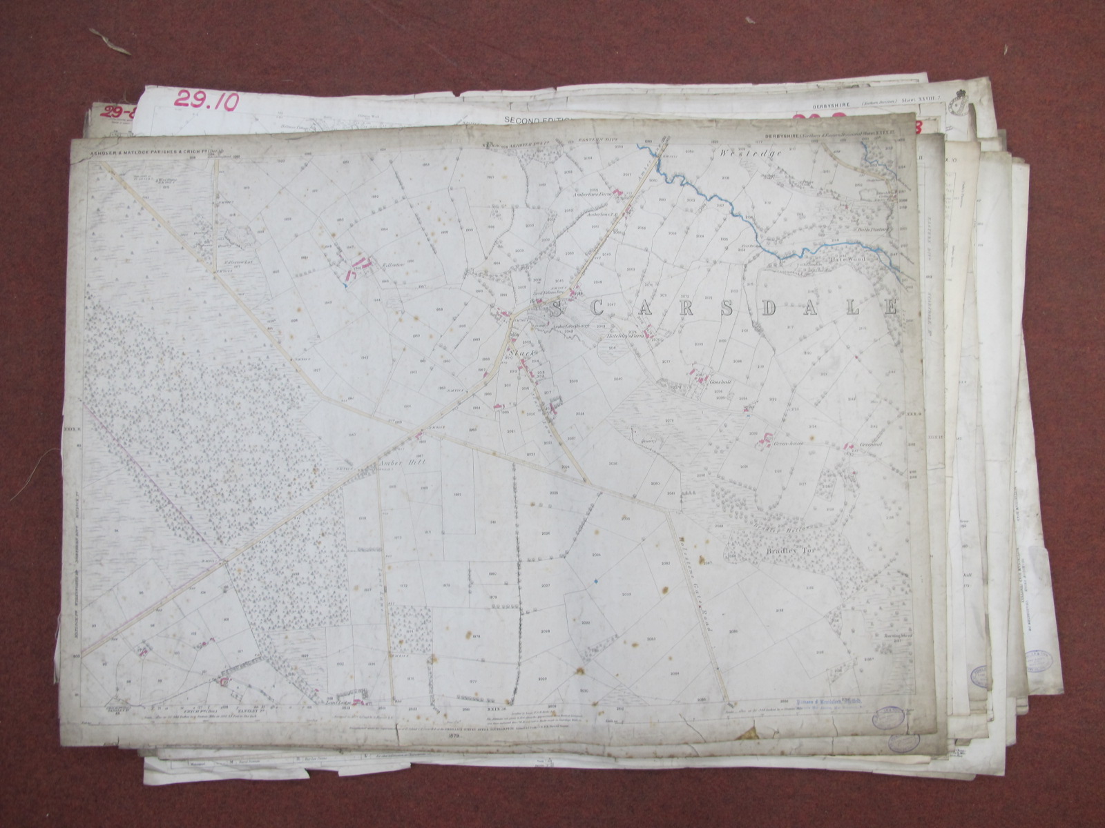 Derbyshire Maps, to include, Matlock Bath, Scarsdale, Cuckoostone Dale, Darley Dale, Youlgreave, - Image 4 of 10