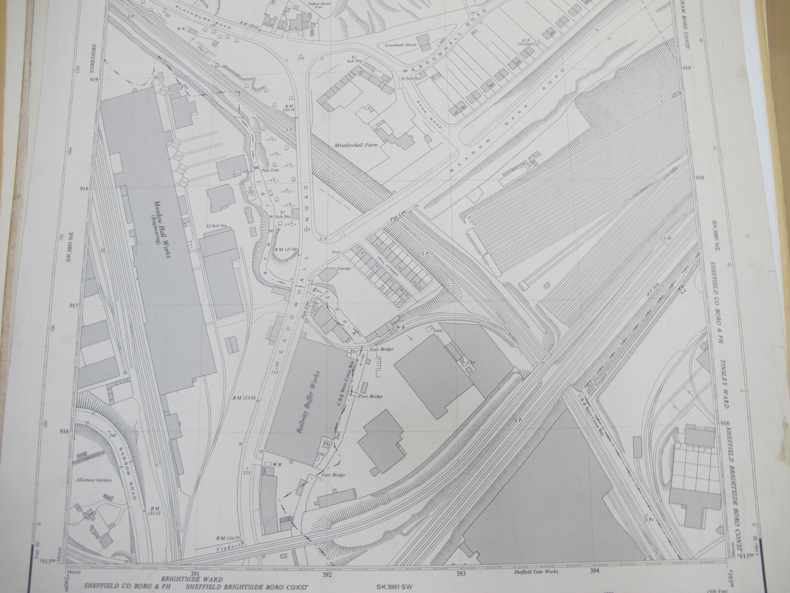 Sheffield North Maps, Meadowhead, Park, Tinsley, Upperthorpe - dates noted 1953, 1954, 1962, some