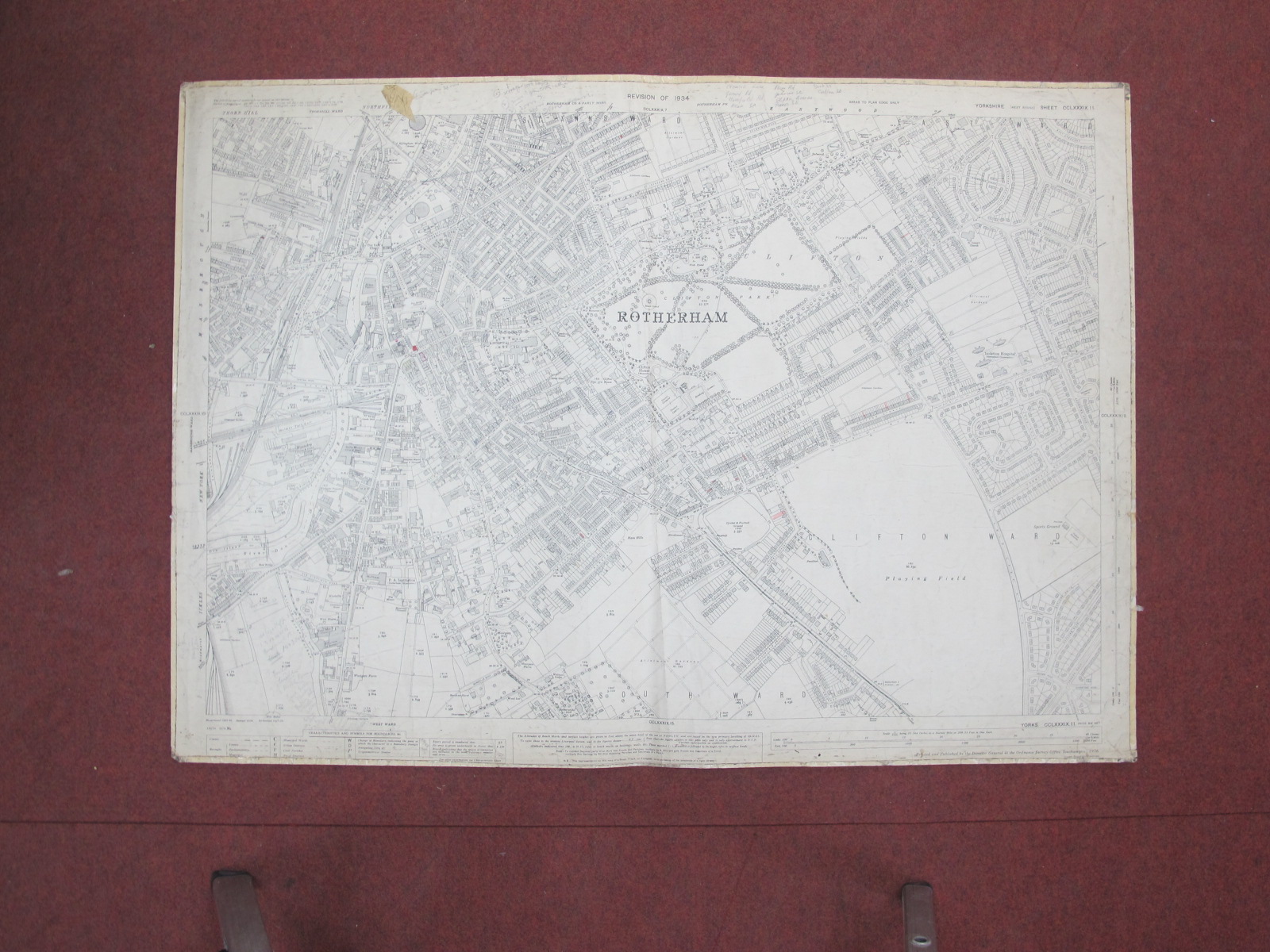 West Riding Yorkshire Maps, Rotherham and area - some dates noted 1903, 1905, 1929, various - Image 2 of 10