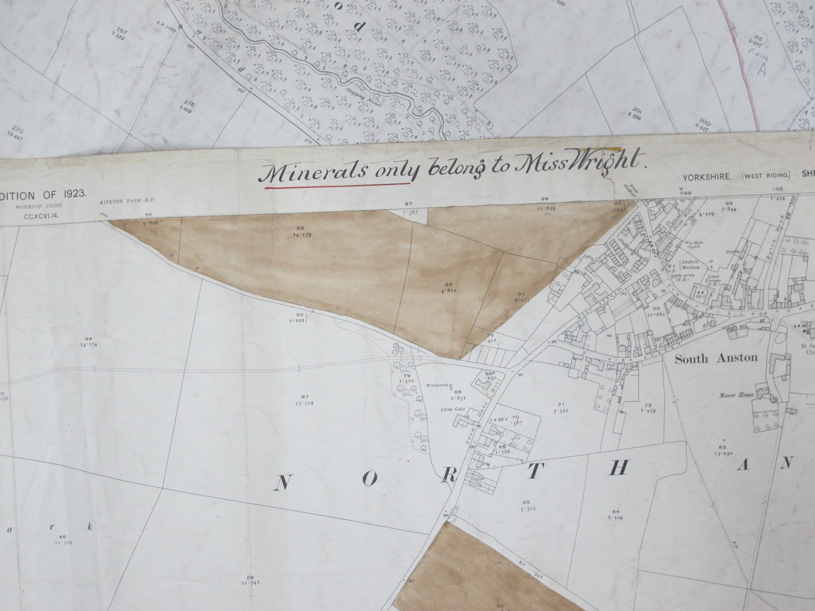 West Riding Yorkshire Maps, Rotherham, Treeton, North Anston and area - some dates noted 1931, 1935, - Image 3 of 10