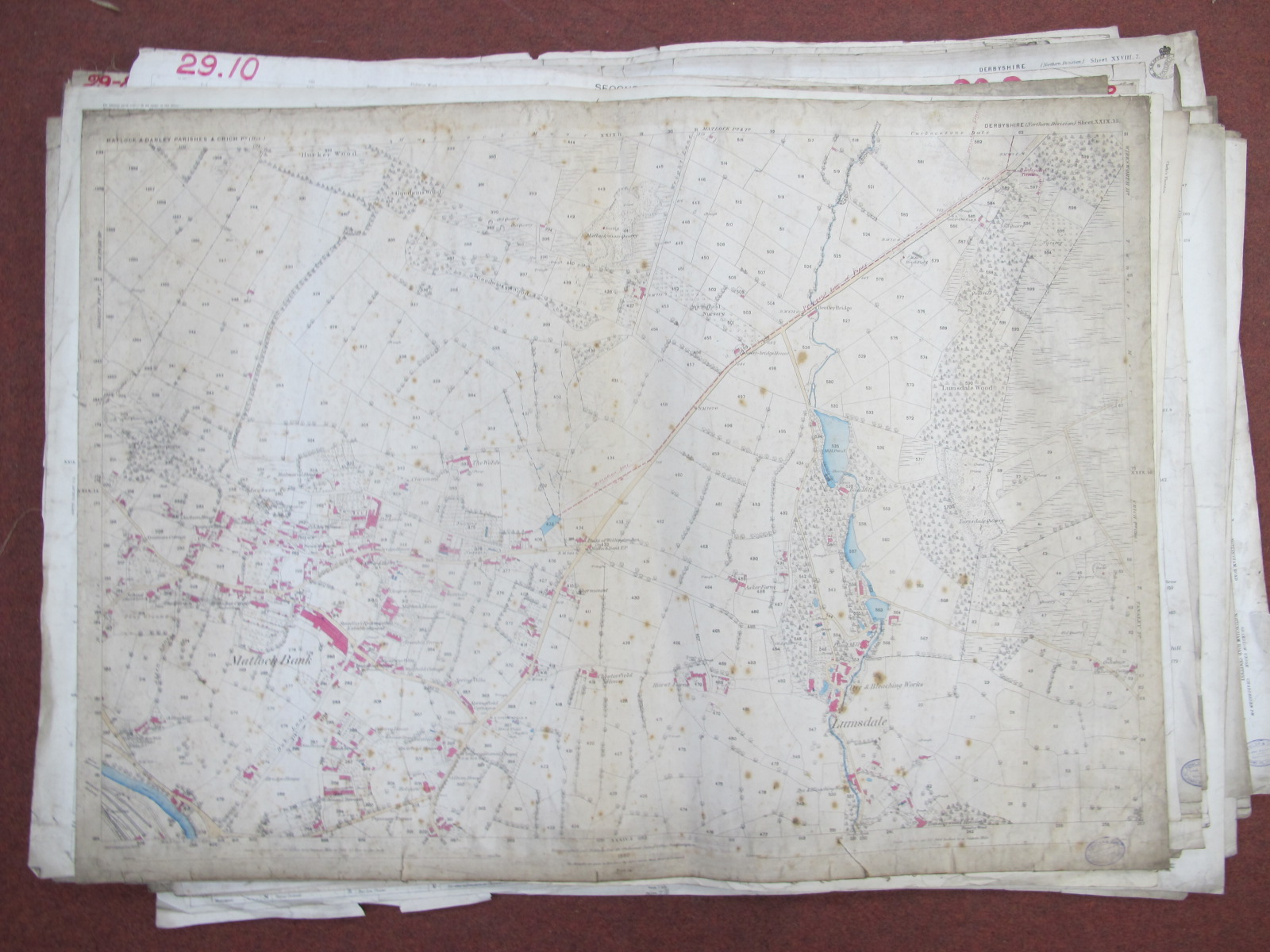 Derbyshire Maps, to include, Matlock Bath, Scarsdale, Cuckoostone Dale, Darley Dale, Youlgreave, - Image 3 of 10