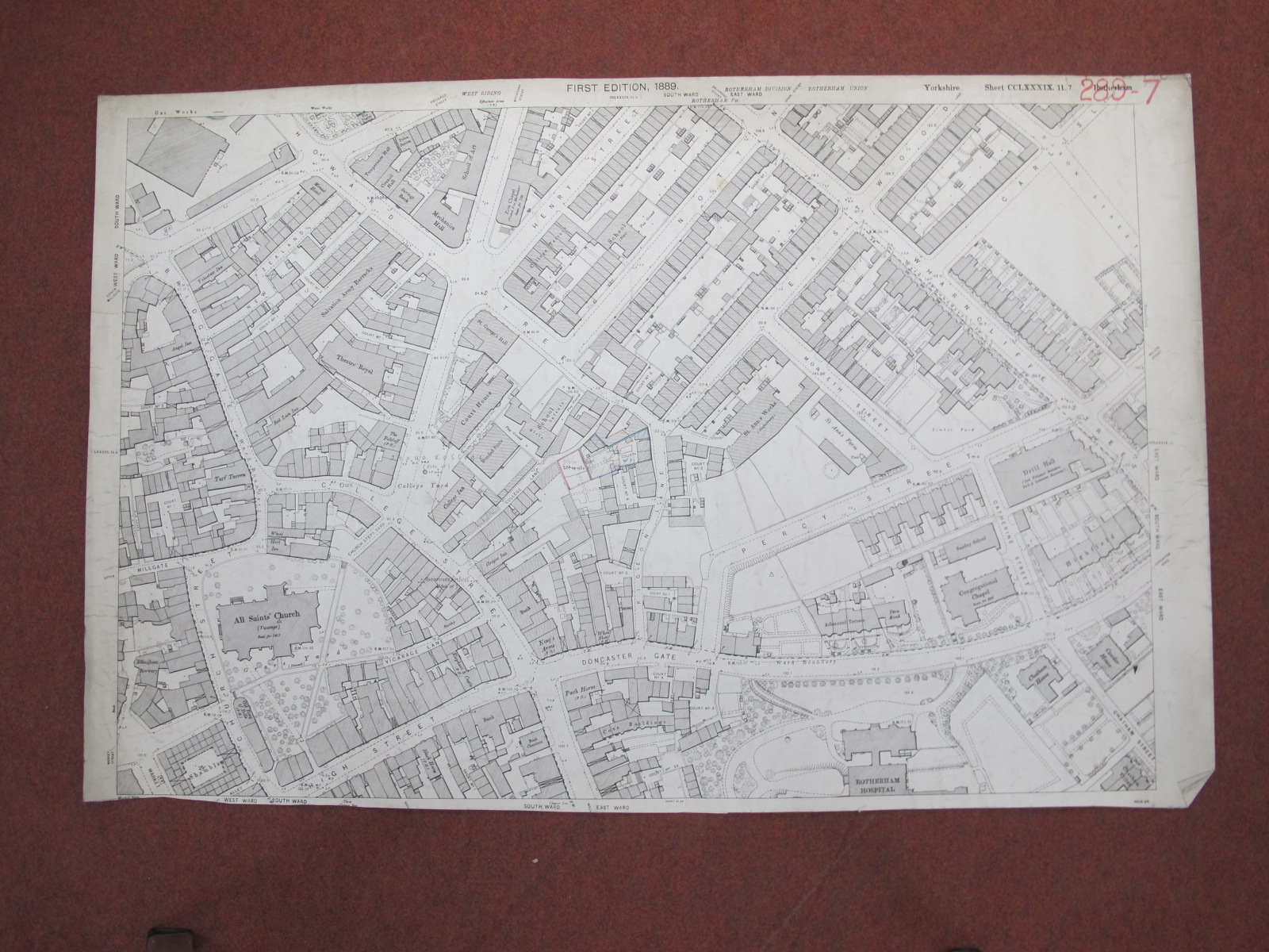 West Riding Yorkshire Maps, Rotherham and area, some dates noted, 1893, 1903, 1906, 1936, various - Image 5 of 11