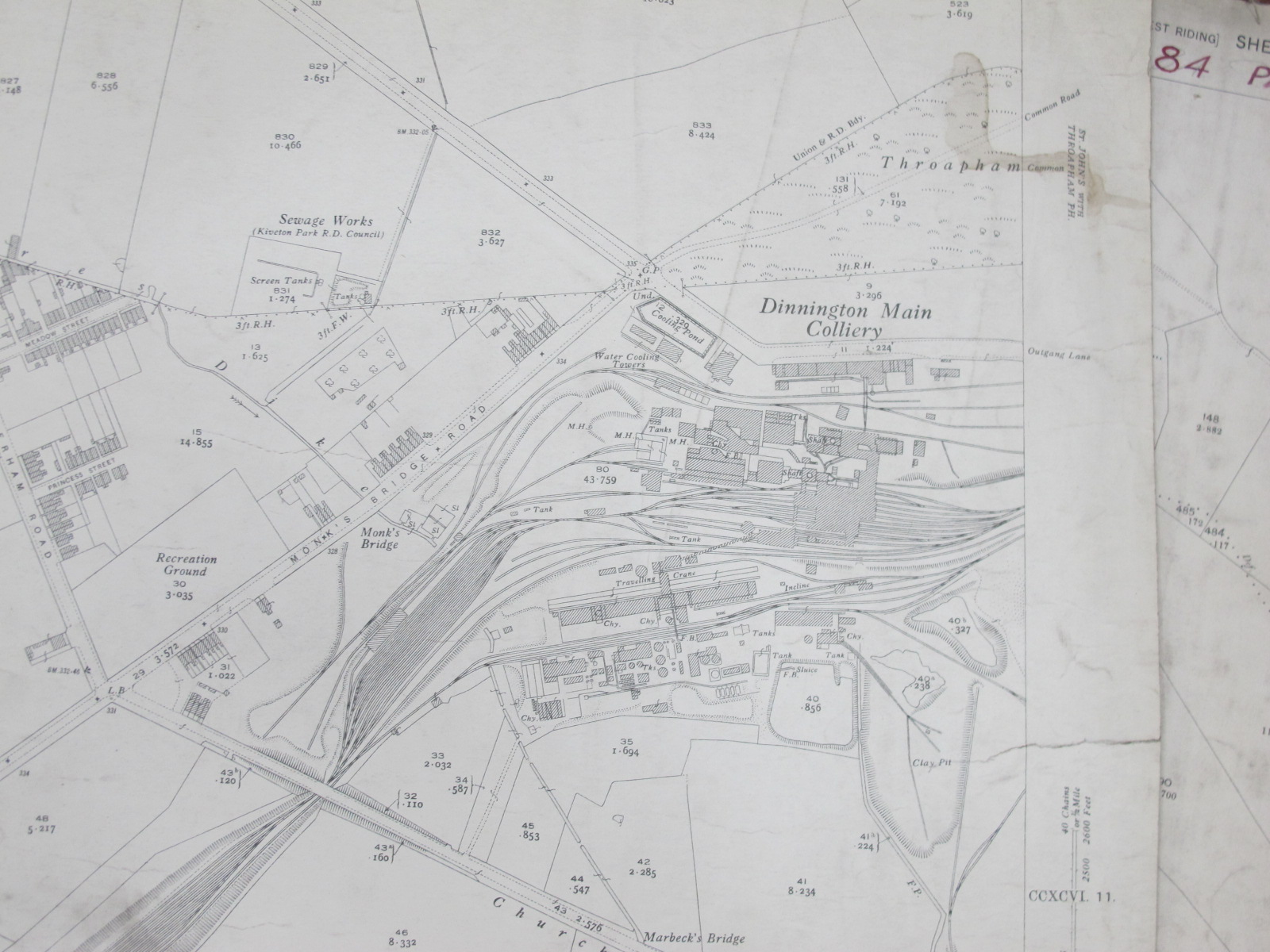 West Riding Yorkshire Maps, Rotherham, North Anston, Todwick and area - some dates noted, 1892, - Image 8 of 9