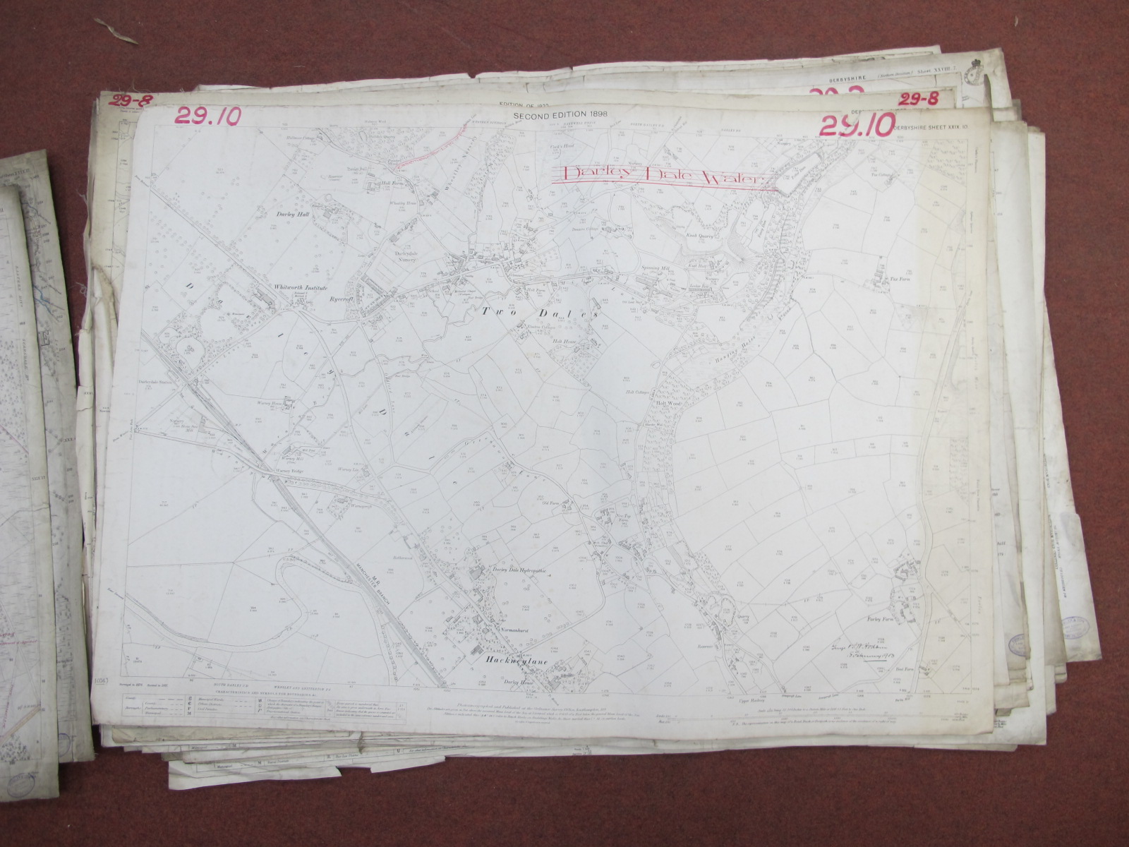 Derbyshire Maps, to include, Matlock Bath, Scarsdale, Cuckoostone Dale, Darley Dale, Youlgreave, - Image 6 of 10