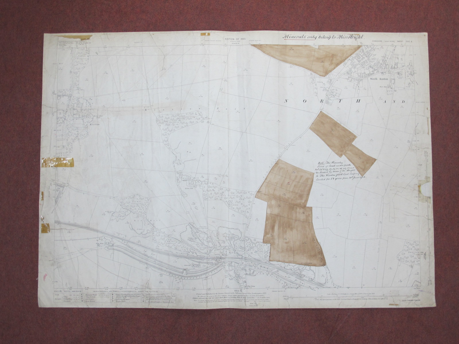 West Riding Yorkshire Maps, Rotherham, Treeton, North Anston and area - some dates noted 1931, 1935, - Image 2 of 10