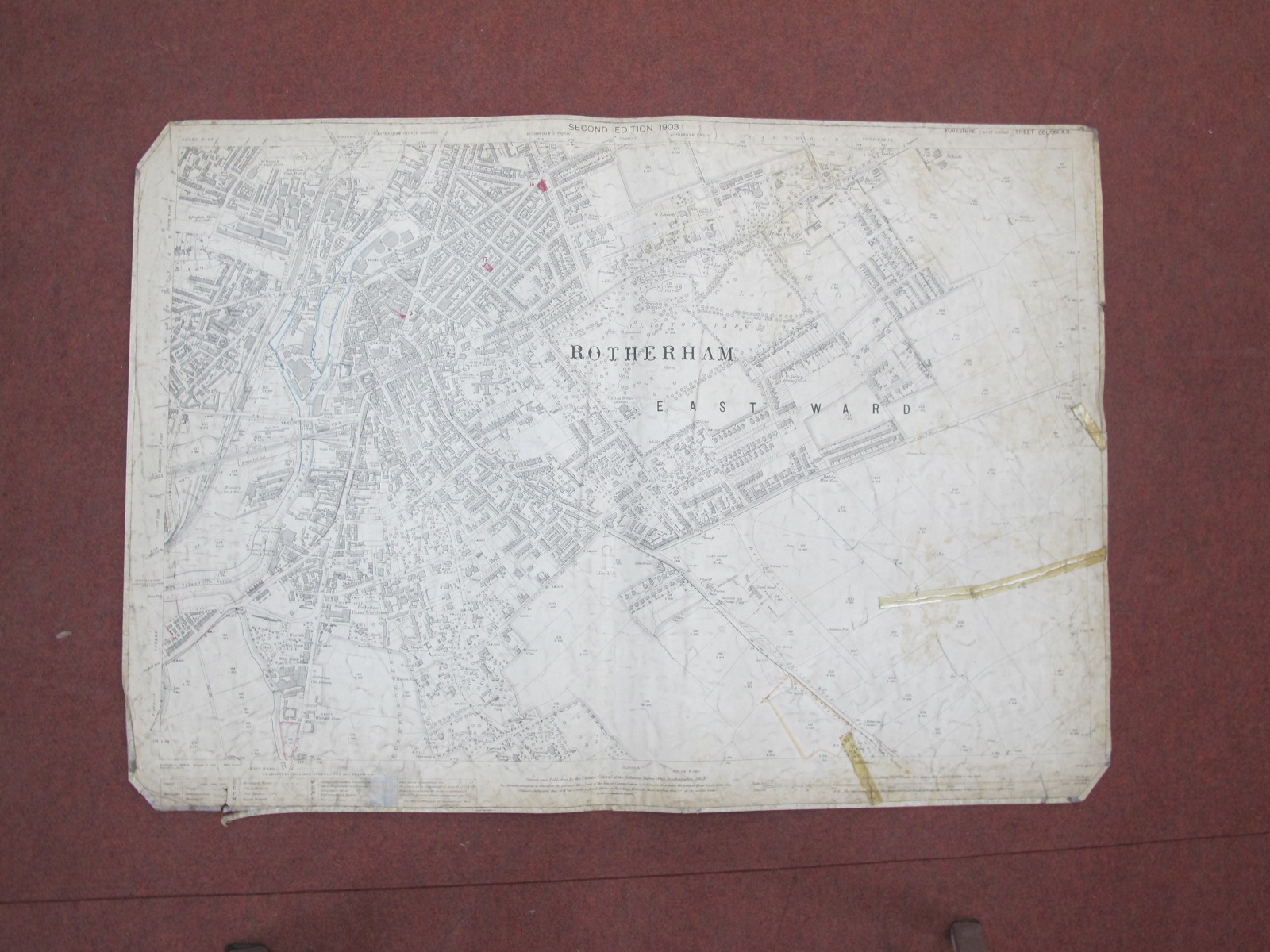 West Riding Yorkshire Maps, Rotherham and area - some dates noted 1903, 1905, 1929, various